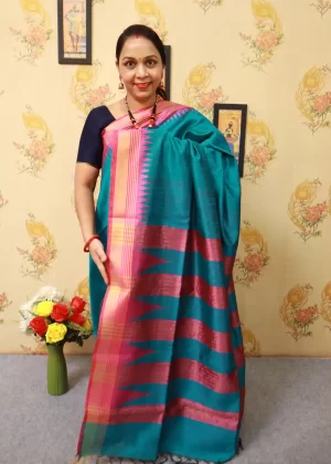 Sky Blue Art Silk Saree | Soft, Graceful Traditional Drape